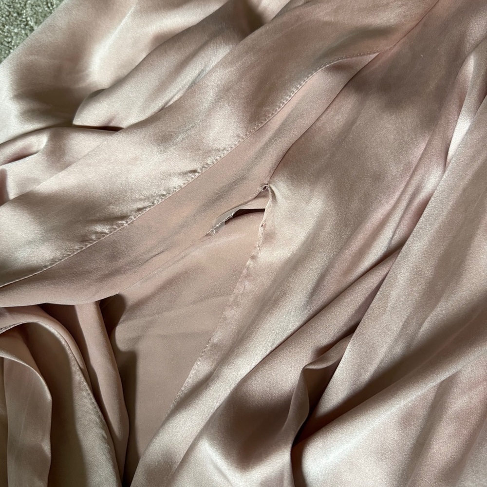 ALEXANDRE VAUTHIER Ruched Crystal Embellished Silk Maxi Dress in Blush Sz 4 US - Picture 8 of 11